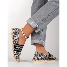 Alpargatas de mujer Shelovet negras con estampado negro 3