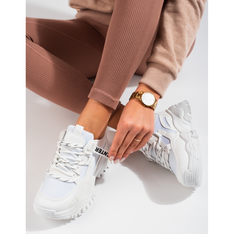 Seastar Deportivas de mujer Shelovet blancas con suela gruesa blanco 1