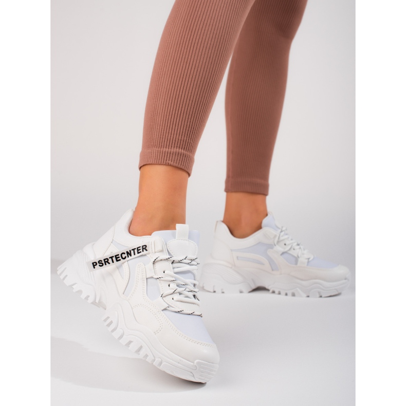 Seastar Deportivas de mujer Shelovet blancas con suela gruesa blanco 2