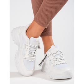 Seastar Deportivas de mujer Shelovet blancas con suela gruesa blanco 3