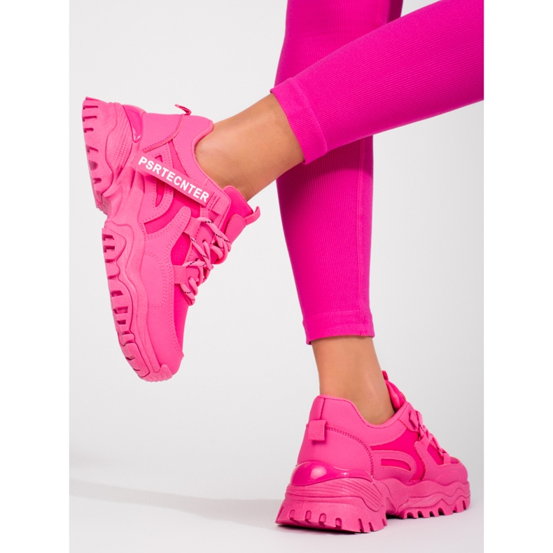 Seastar Deportivas de mujer Shelovet rosa con suela gruesa rosado 2