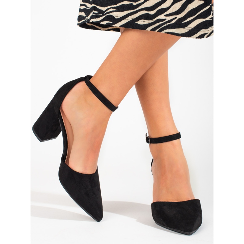 Zapatos de salón de mujer Shelovet en ante negro 2