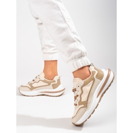 Deportivas mujer cordones Shelovet beige 2
