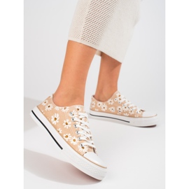Deportivas mujer Shelovet beige floral 1
