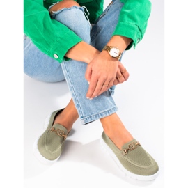Mocasines mujer textil Shelovet oliva verde 1
