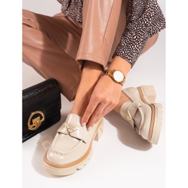 Seastar Mocasines mujer charol Shelovet beige 1