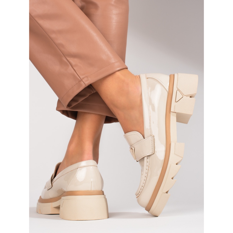 Seastar Mocasines mujer charol Shelovet beige 2