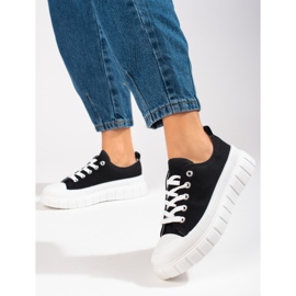 Deportivas mujer plataforma Shelovet negras negro 2