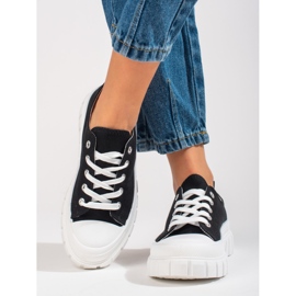 Deportivas mujer plataforma Shelovet negras negro 3