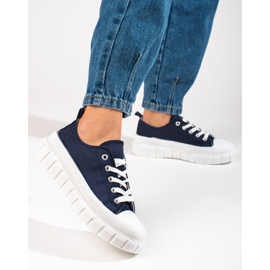 Deportivas de mujer Shelovet azul marino con plataforma 3