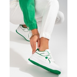 Deportivas mujer Shelovet blanco y verde 2