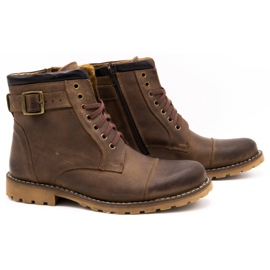Olivier Zapatos aislados de cuero para hombres 910mp marrón 2