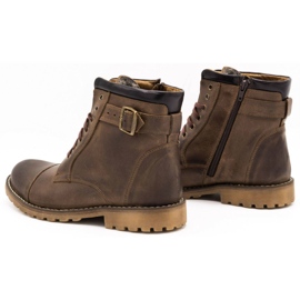 Olivier Zapatos aislados de cuero para hombres 910mp marrón 4