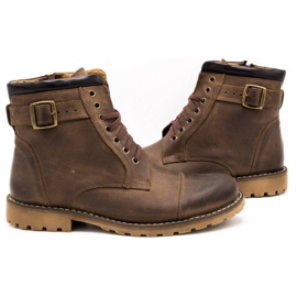 Olivier Zapatos aislados de cuero para hombres 910mp marrón 3