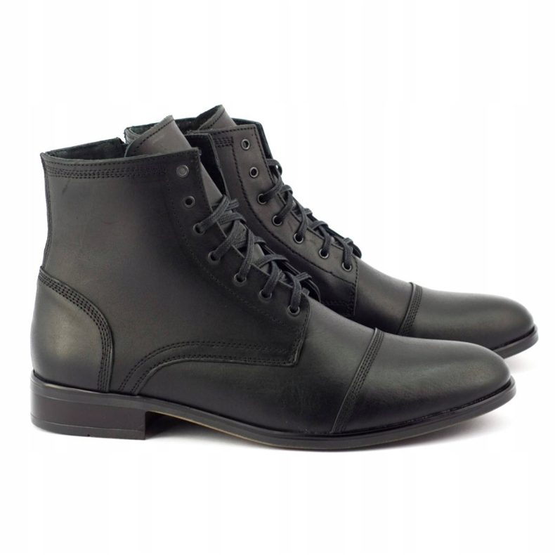 Olivier Botines Chelsea de piel para hombre 287D Św negro 4