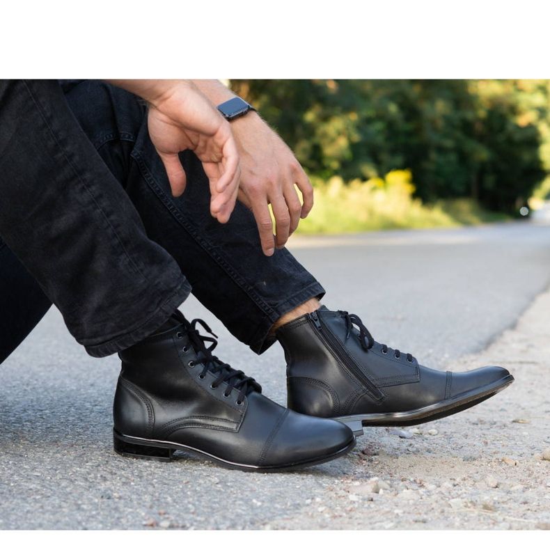 Olivier Botines Chelsea de piel para hombre 287D Św negro 3 Olivier Botines Chelsea de piel para hombre 287D Św negro 3