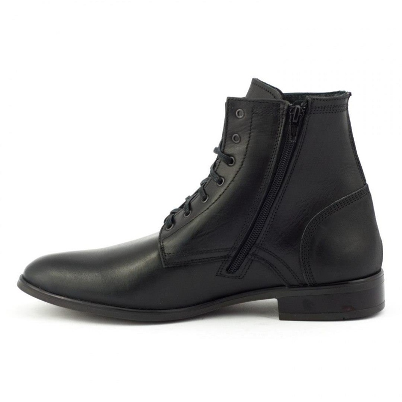 Olivier Botines Chelsea de piel para hombre 287D Św negro 1
