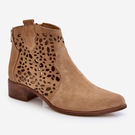 Botas Mujer Caladas Lewski Shoes 2909 Beige Oscuro marrón 1