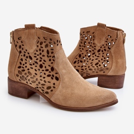 Botas Mujer Caladas Lewski Shoes 2909 Beige Oscuro marrón 2