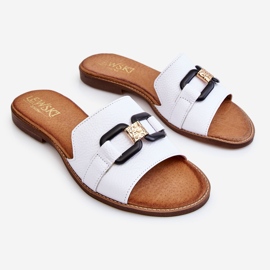 Lewski Shoes Pantuflas de Mujer en Piel Leewski Shoes 3270 White blanco 1