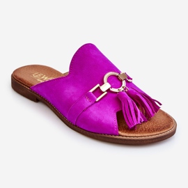 Lewski Shoes Pantuflas Mujer Ante Leski Shoes 3226 Fucsia rosado 1