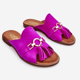 Lewski Shoes Pantuflas Mujer Ante Leski Shoes 3226 Fucsia rosado 2