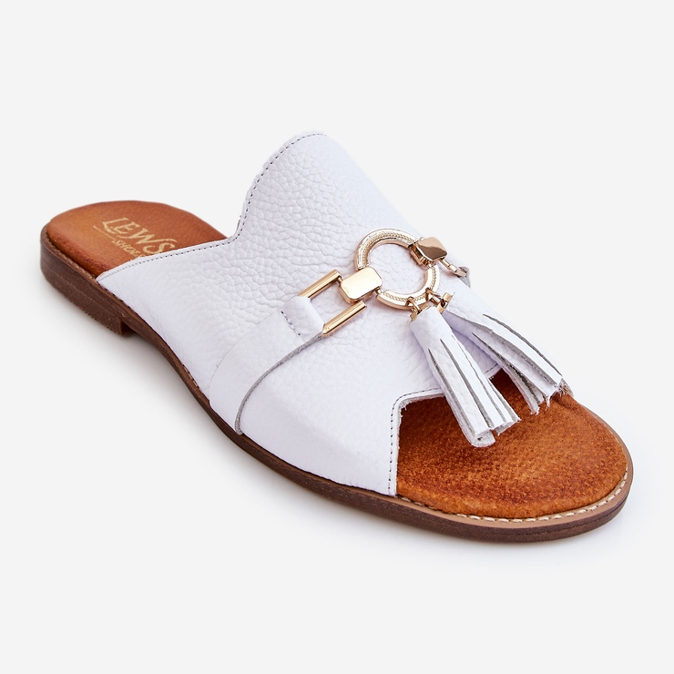 Lewski Shoes Pantuflas Mujer Piel Leewski Shoes 3226 Blanco 1