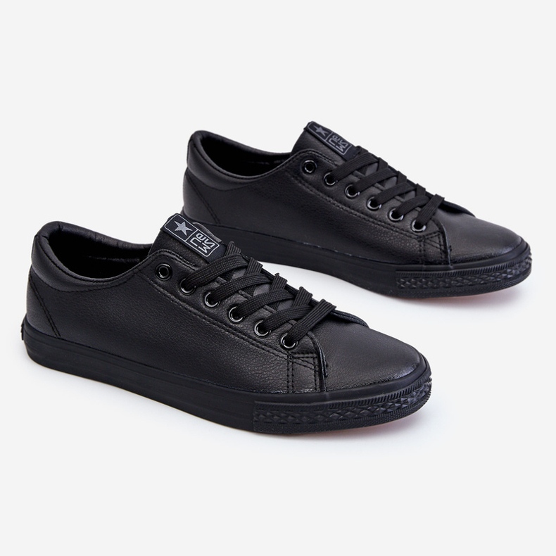 News Deportivas Clásicas Mujer Piel Cordones Negro Misima 1