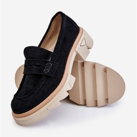 PM1 Mocasines Mujer Tacón Plano Zapatos Negro Fletcher 1