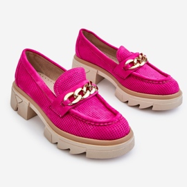 Mocasines Mujer Brogues Con Cadena Fucsia Luella rosado 8