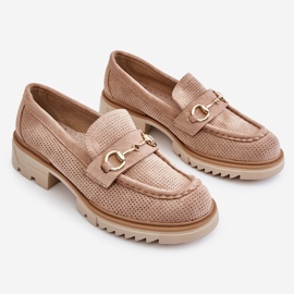 PM1 Mocasines Clásicos De Mujer Mocasines Beige Kolton 1