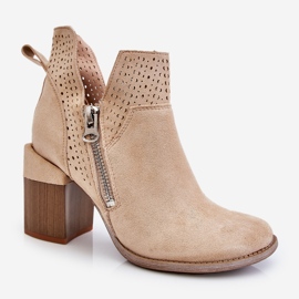 PM1 Botas Tacón Grueso De Ante Camden Beige Claro 2 PM1 Botas Tacón Grueso De Ante Camden Beige Claro 2