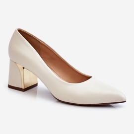 PS1 Bombas Elegantes En Un Talón Beige Emma 1