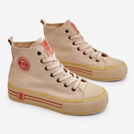 Sneakers Mujer Alta Textil Plataforma Big Star LL274187 Beige 13