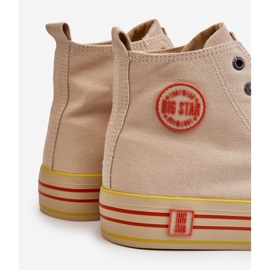 Sneakers Mujer Alta Textil Plataforma Big Star LL274187 Beige 3