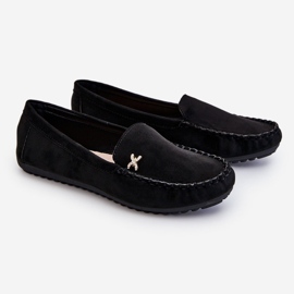 Mocasines De Mujer De Ante Con Adorno Leah Negro 8