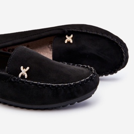Mocasines De Mujer De Ante Con Adorno Leah Negro 7