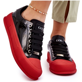 Sneakers Mujer Plataforma Lacada GOE LL2N4021 Negro-Rojo 12