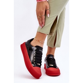 Sneakers Mujer Plataforma Lacada GOE LL2N4021 Negro-Rojo 4