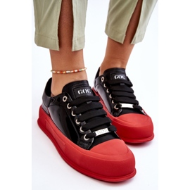 Sneakers Mujer Plataforma Lacada GOE LL2N4021 Negro-Rojo 6