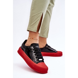 Sneakers Mujer Plataforma Lacada GOE LL2N4021 Negro-Rojo 7