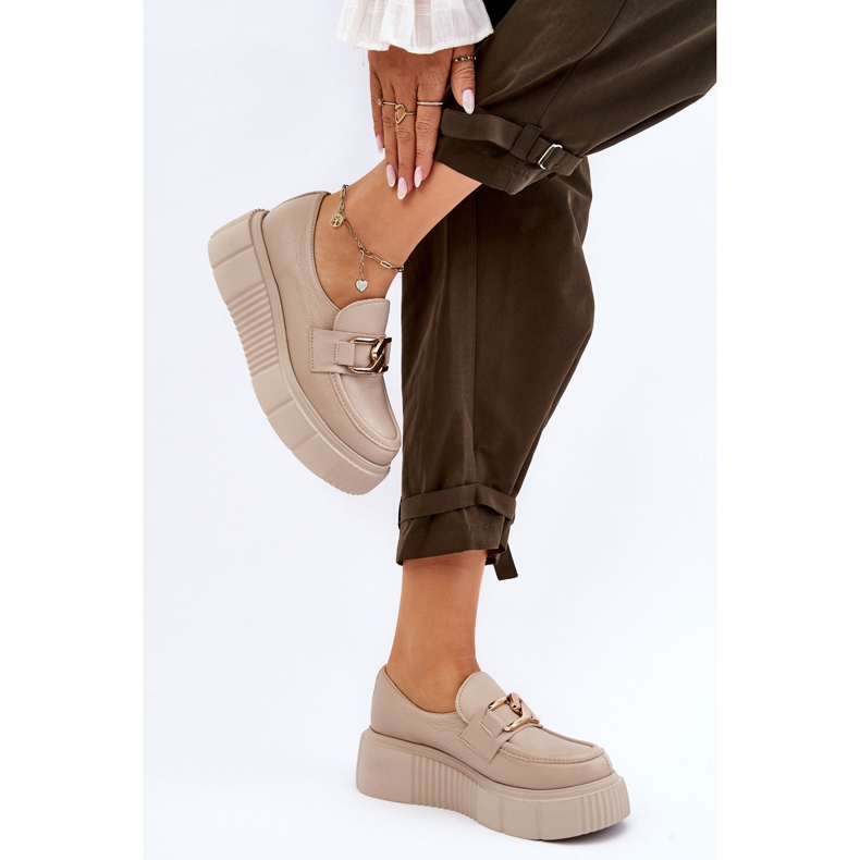 Lemar Zapatos Plataforma Piel Moda Beige Marsol 2