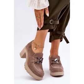 Lemar Elegantes zapatos brogue en el talón con decoración Harmell en beige plateado oscuro 1 Lemar Elegantes zapatos brogue en el talón con decoración Harmell en beige plateado oscuro 1