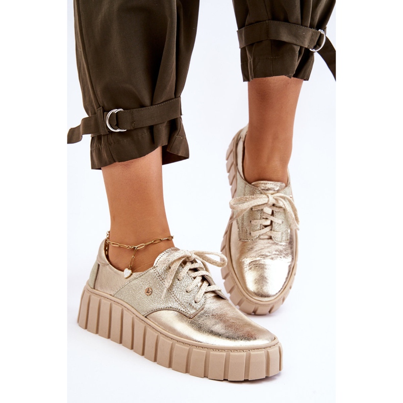 Lemar zapatos de cuero en la plataforma de hipnosis dorada dorado 2