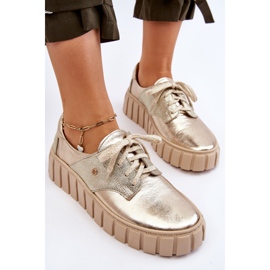 Lemar zapatos de cuero en la plataforma de hipnosis dorada dorado 5