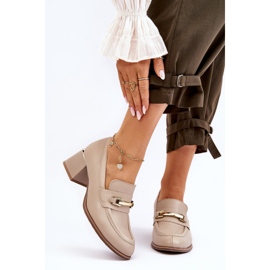 Lemar Cómodos Zapatos De Salón Damira De Piel Beige 1