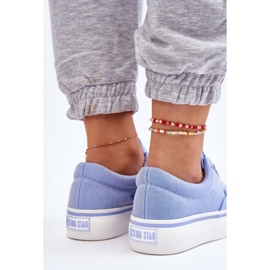 Zapatillas Big Star Tela Plataforma LL274145 Azul 6