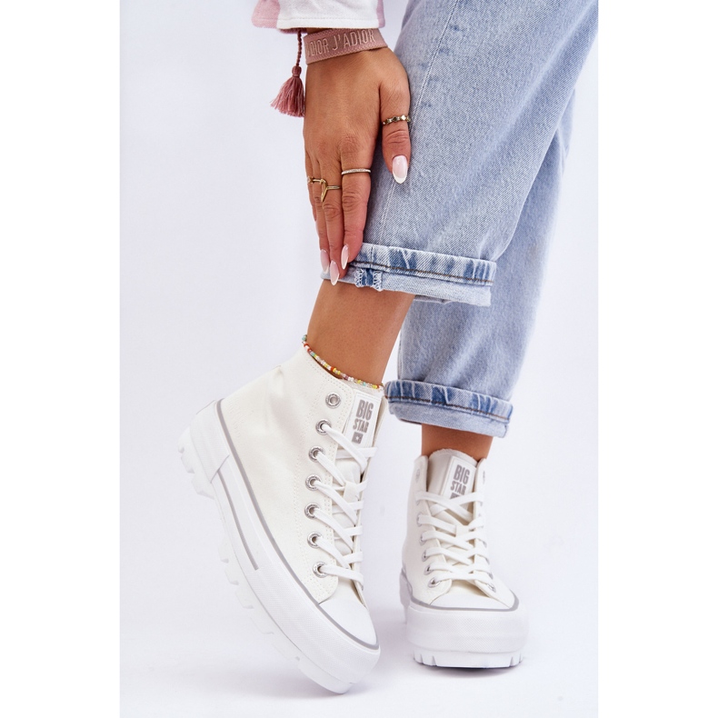 Big Star LL274156 High Fabric Platform Sneakers Blanco 1