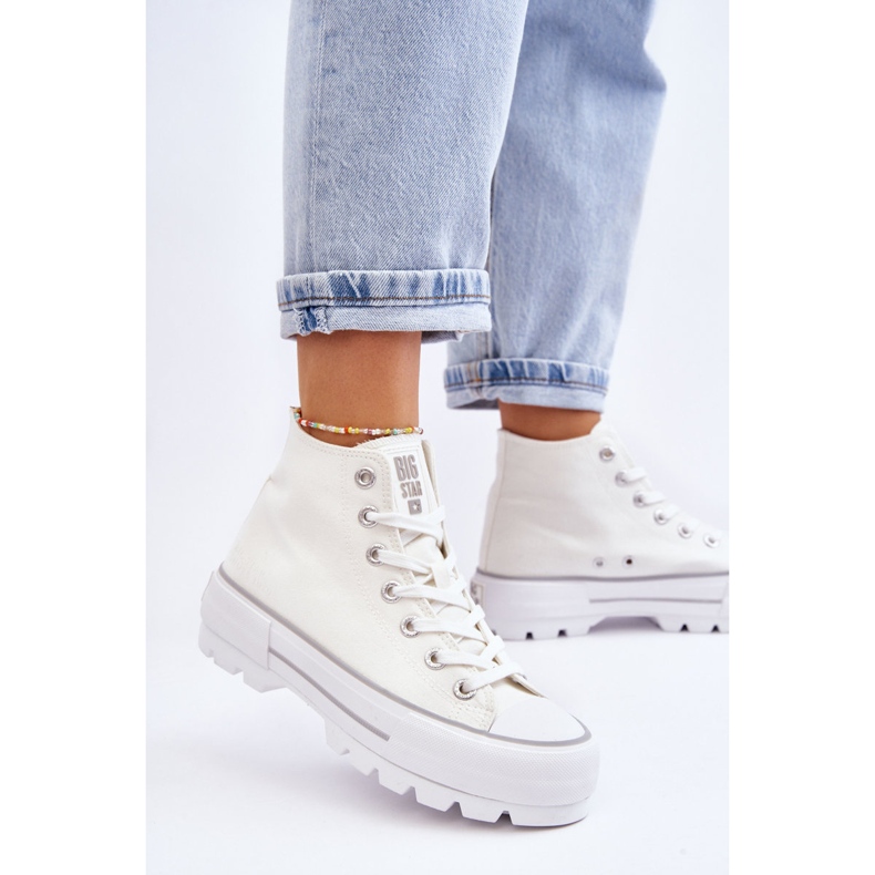 Big Star LL274156 High Fabric Platform Sneakers Blanco 2