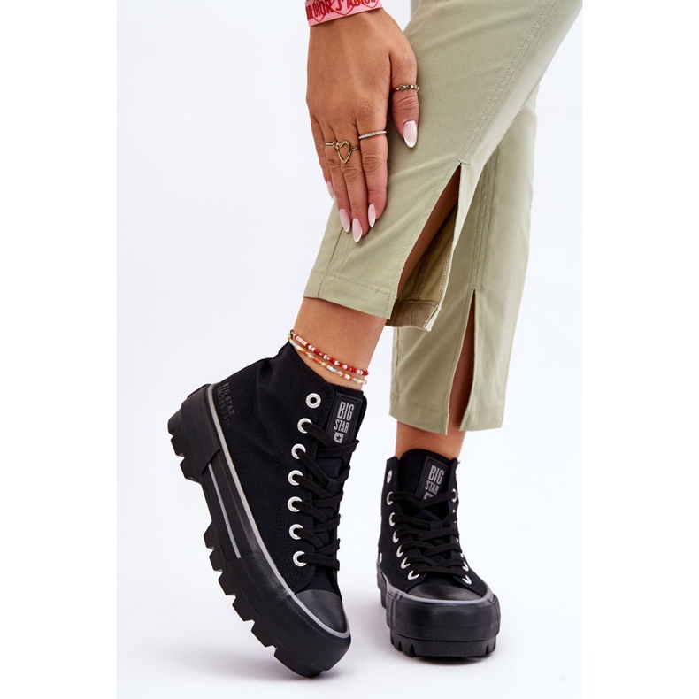 Deportivas Alta Textil Plataforma Big Star LL274155 Negro 2
